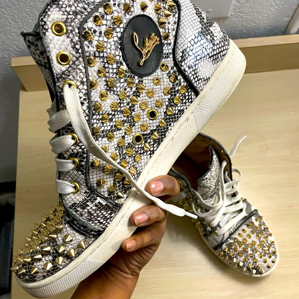 Christian Louboutin Snakeskin Sneakers ((42))